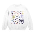 シマノカタチのドット絵幼魚ズ Crew Neck Sweatshirt