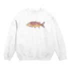 カレーうどん丼のすいすい泳ぐ川魚 Crew Neck Sweatshirt