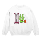 生物＝ケモノのヲ店のひっくりかえる Crew Neck Sweatshirt