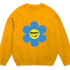 Bepppin3Companyのレトロフラワー★ブルー Crew Neck Sweatshirt