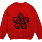 Ａ’ｚｗｏｒｋＳの髑髏抜き梅鉢 黒（オリジナル家紋シリーズ） Crew Neck Sweatshirt