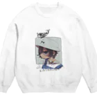 admsの自画像で草　（黒文字） Crew Neck Sweatshirt