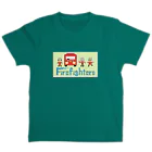 のりものドット絵TシャツのFirefighters 薄みどり スタンダードTシャツ