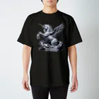 アニマル四字熟語のユニコーンの石像 Regular Fit T-Shirt