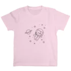 もにゃの宇宙にゃんこ　モノクロ スタンダードTシャツ