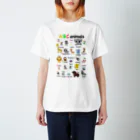 narookのABC  animals 黒文字 スタンダードTシャツ