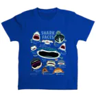 ぼくのすいぞくかん SUZURI店のサメカオdeepcolorキッズ 티셔츠