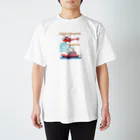 のりものドット絵Tシャツの消防ヘリコプターと消防艇 スタンダードTシャツ