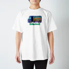 のりものドット絵Tシャツの移動図書館車 スタンダードTシャツ