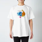 ねむいきりんの恐竜名前入り Regular Fit T-Shirt