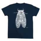 Biological Laceworksのセミ 両面（白） Cicada-both sides (White print)  　 Regular Fit T-Shirtの裏面