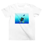 オコメの猫猫Tシャツ「海に潜る」バージョン Regular Fit T-Shirt