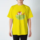 torisun shop (SUZURI)のヤッホーかわうそ 黄緑ポッケ Regular Fit T-Shirt