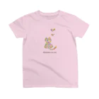 かいこ☆消しゴムはんこ作家のフラワーキャット（猫） スタンダードTシャツ