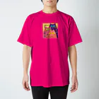 ぐら(GURA)の一点を見つめる猫ズ Regular Fit T-Shirt