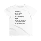 のこねこ屋のWOMEN&MEN black print Tシャツ Regular Fit T-Shirt