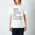 のこねこ屋のWOMEN&MEN black print Tシャツ Regular Fit T-Shirt