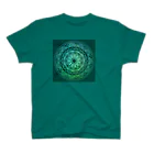💖宇宙整体♪🌈♪こころからだチャンネル♪💖の母星回帰曼荼羅　moss green version スタンダードTシャツ