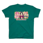 月蝕ざっか店＠SUZURIのOkitsune*Sisters【2】 Regular Fit T-Shirt