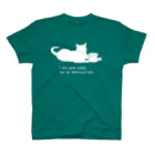 紅天本舗の今日も猫様のために働きます＊英語＊白 スタンダードTシャツ