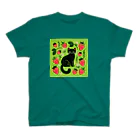 La-peaceの北欧風⑥刺繍柄の猫とイチゴ Regular Fit T-Shirt