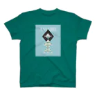 krakatukの幾何学アマビエさま（アップルグリーン・スミ） スタンダードTシャツ