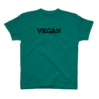 VEGAN SHOP FREEのVEGANロゴ（黒） Regular Fit T-Shirt