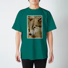 工房斑狼の狼犬ロックフォト スタンダードTシャツ