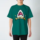 Cɐkeccooのおくちぱっかりサメさん‐ぶるー スタンダードTシャツ