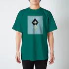 krakatukの幾何学アマビエさま（アップルグリーン・スミ） スタンダードTシャツ