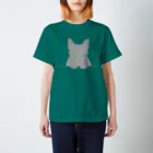 cuchito cuchitoのひょっこり顔出し猫　グレー スタンダードTシャツ