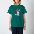 Atelier-Queueのミニチュアシュナウザー・カップル Regular Fit T-Shirt