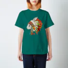 くーぴーばにーの羽飾りのうさぎ Regular Fit T-Shirt