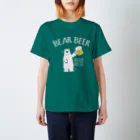 ワカボンドのシロクマさんとカンパイビール_濃色生地 Regular Fit T-Shirt