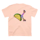 Mieko_Kawasakiのタコス　ローラースケート　ガール  TACOS ROLLER GIRL DOT 水玉　ドット　Tacos Rollerskate Rainbow スタンダードTシャツの裏面