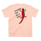 LalaHangeulのJAPANESE FIRE BELLY NEWT (アカハライモリ)　　バックプリント Regular Fit T-Shirtの裏面