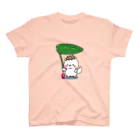 とりーとめんと。(もち三郎)の葉っぱの傘をさす もち三郎 スタンダードTシャツ