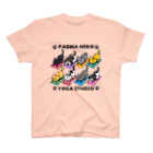 パドマネコヨガスタジオの雑貨屋さんのパドマネコの猫のポーズ スタンダードTシャツ