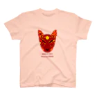 狐のお絵描きの店の炎狐のお面 スタンダードTシャツ