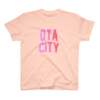 JIMOTO Wear Local Japanの太田市 OTA CITY ロゴピンク Regular Fit T-Shirt