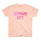 JIMOTO Wear Local Japanの杉並区 SUGINAMI CITY ロゴピンク Regular Fit T-Shirt
