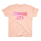 JIMOTO Wear Local Japanの板橋区 ITABASHI CITY ロゴピンク スタンダードTシャツ