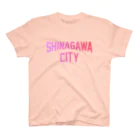 JIMOTOE Wear Local Japanの品川区 SHINAGAWA CITY ロゴピンク Regular Fit T-Shirt