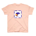 一般のオレンジ×ブルーの文鳥 スタンダードTシャツ