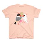 Lily bird（リリーバード）の粟穂をプレゼント 桜&白文鳥 スタンダードTシャツ