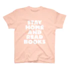 SAIWAI DESIGN STOREのSTAY HOME AND READ BOOKS（WHITE） スタンダードTシャツ