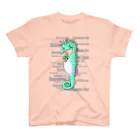 LalaHangeulのSeahorse Dad グリーン スタンダードTシャツ