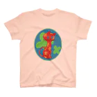 ari designの花柄のネコ 티셔츠