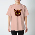 トロ箱戦隊本部の黒猫さんと栗入り羊羮 スタンダードTシャツ