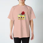 studio ulalakaの刺繍のショートケーキ Regular Fit T-Shirt